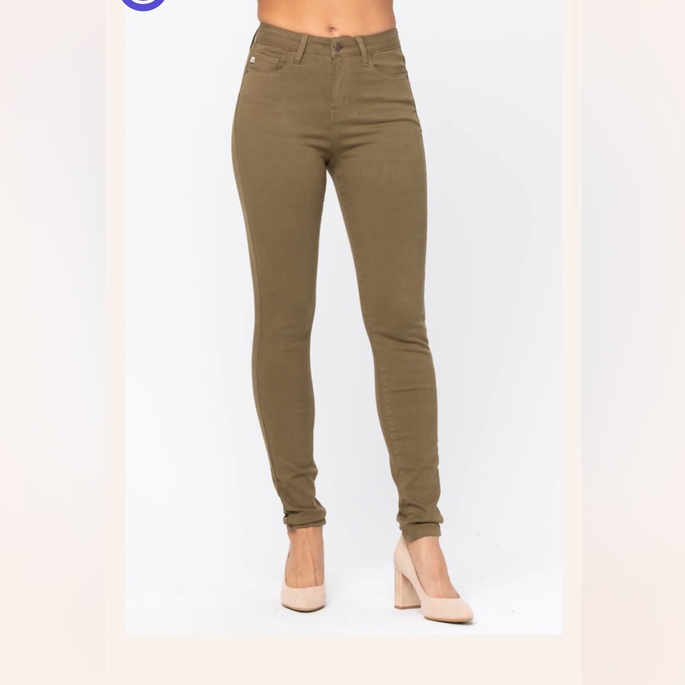 22W Judy Blue Olive High Rise Skinny Pants
